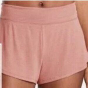 NWOT Athleta Well Rested Rib Sleep Shorts Pink Womens L Comfy Soft Lounge Relax